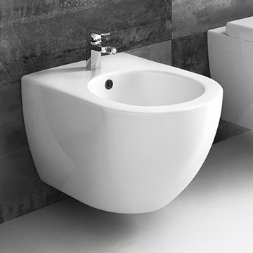 Bidet suspendu design en céramique blanche